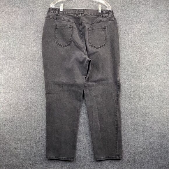 Catherines Womens Moderately Curvy Straight Jeans Gray Plus Size 16W Regular Fit - Picture 5 of 10